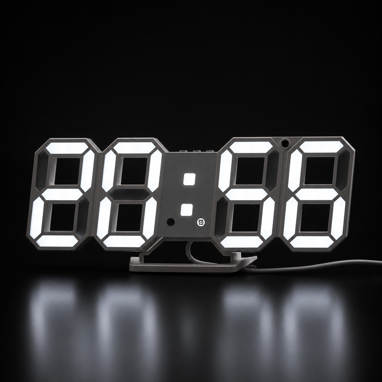 3D LED Digital Wall Clock – Alarm Clock with Time, Date & Temperature Display