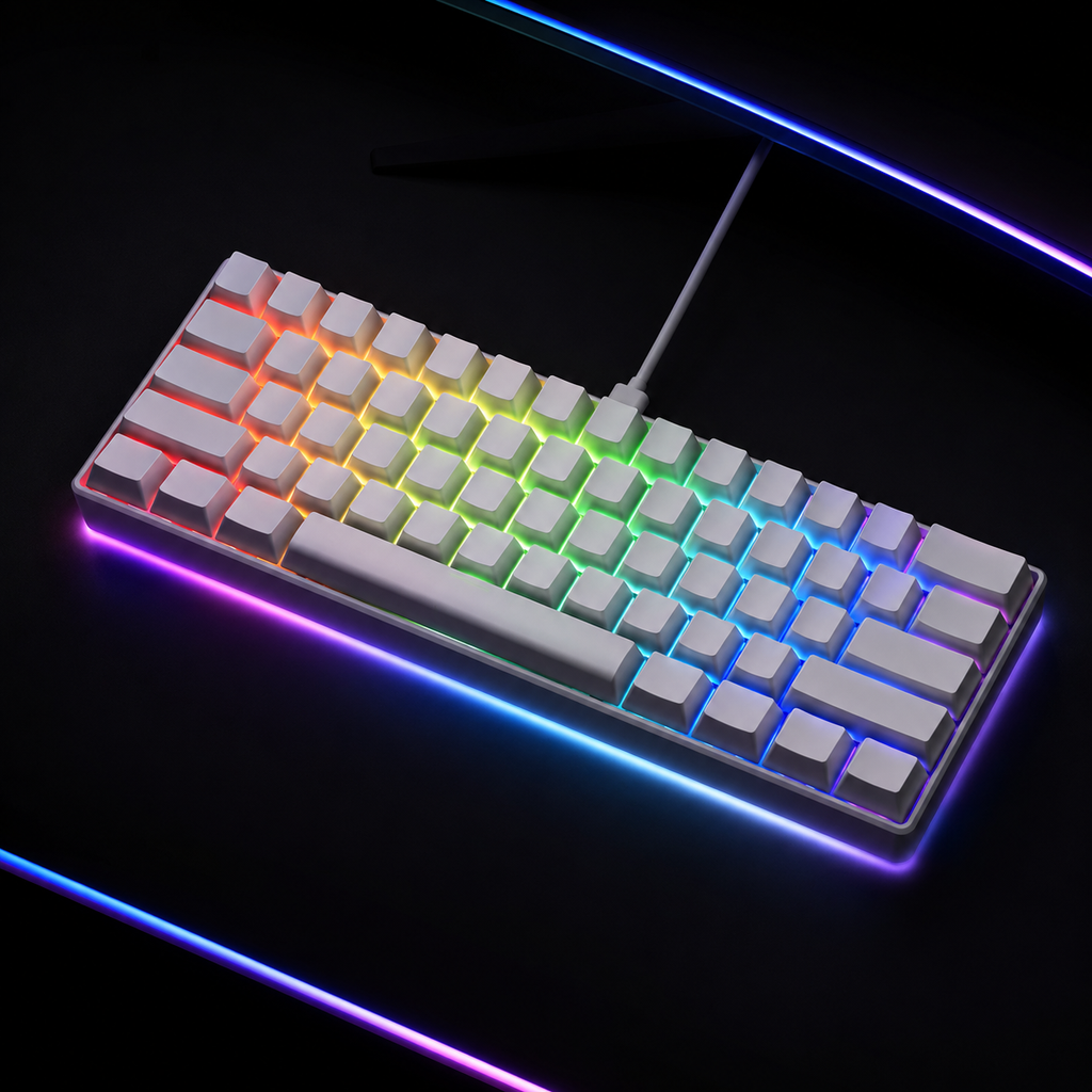 Mini Mechanical Keyboard 60% – 61 Keys RGB Wired Gaming Keyboard (Red/Blue Switch)