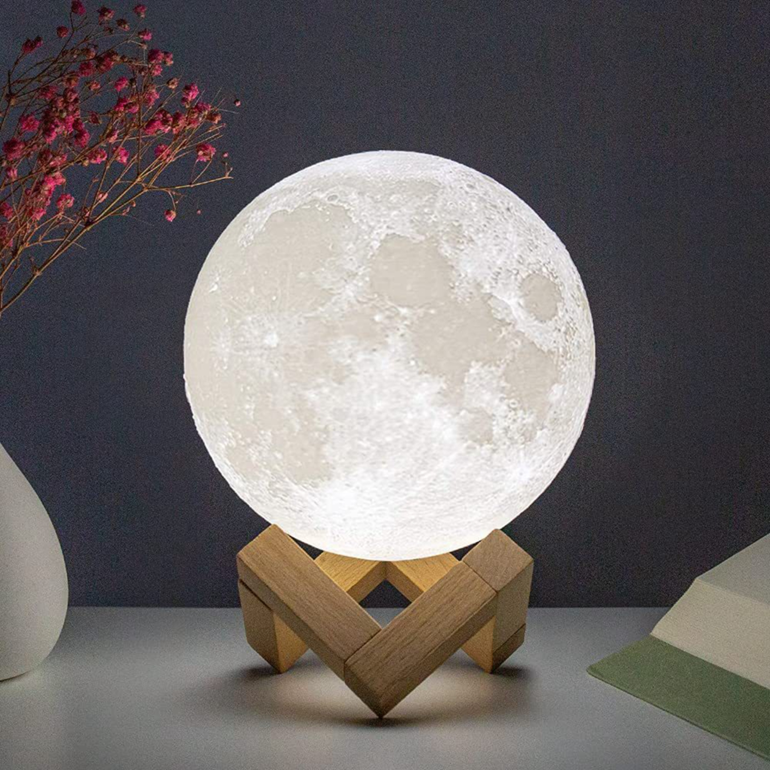LED Moon Light Galaxy Book Lamp – Rechargeable Night Light for Bedroom, Kids & Aesthetic Room Decor Gift