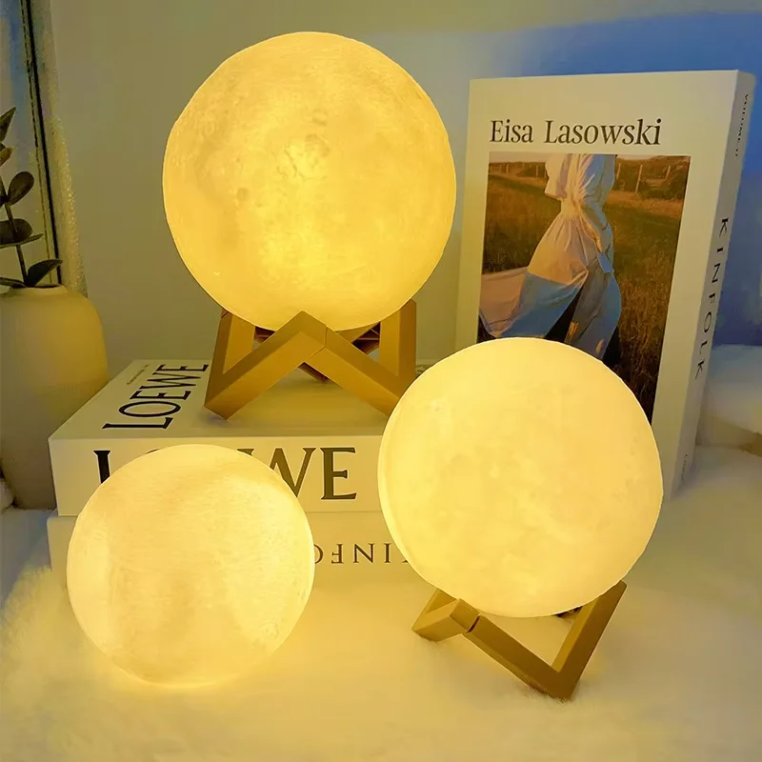 LED Moon Light Galaxy Book Lamp – Rechargeable Night Light for Bedroom, Kids & Aesthetic Room Decor Gift