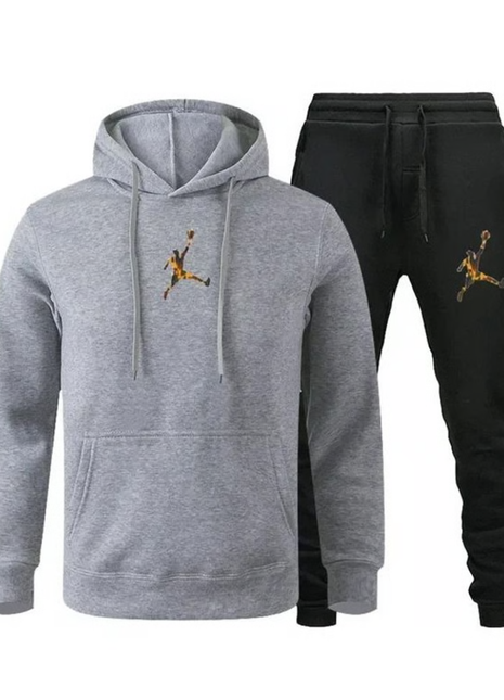 2025 Autumn/Winter Men's jogging Fitness sportswear Set: Fashionable long-sleeved sweatshirt + casual pants 2-piece set