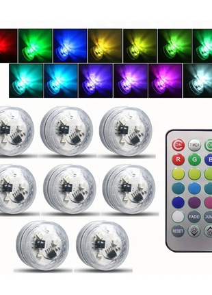 Wireless Adhesive LED Car Interior Ambient Light Remote Control Decor Auto Roof Foot Atmosphere Lamp Bicycle Tail Light