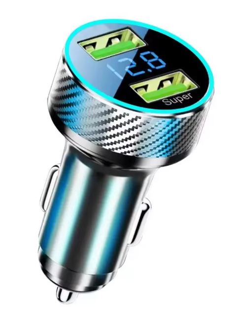 2 in 1 USB Car Charger Adapter 300W Super Fast Charge with Voltage Monitor for iPhone Samsung iPad Huawei OPPO VIVO