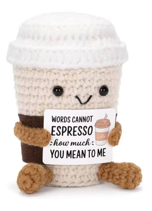 New Positive Energy Potato Hug Pocket Mini Handmade Plush Wool Knitting Doll with Card Funny Christams Gift Home Room Decoration