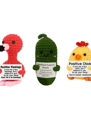 New Positive Energy Potato Hug Pocket Mini Handmade Plush Wool Knitting Doll with Card Funny Christams Gift Home Room Decoration