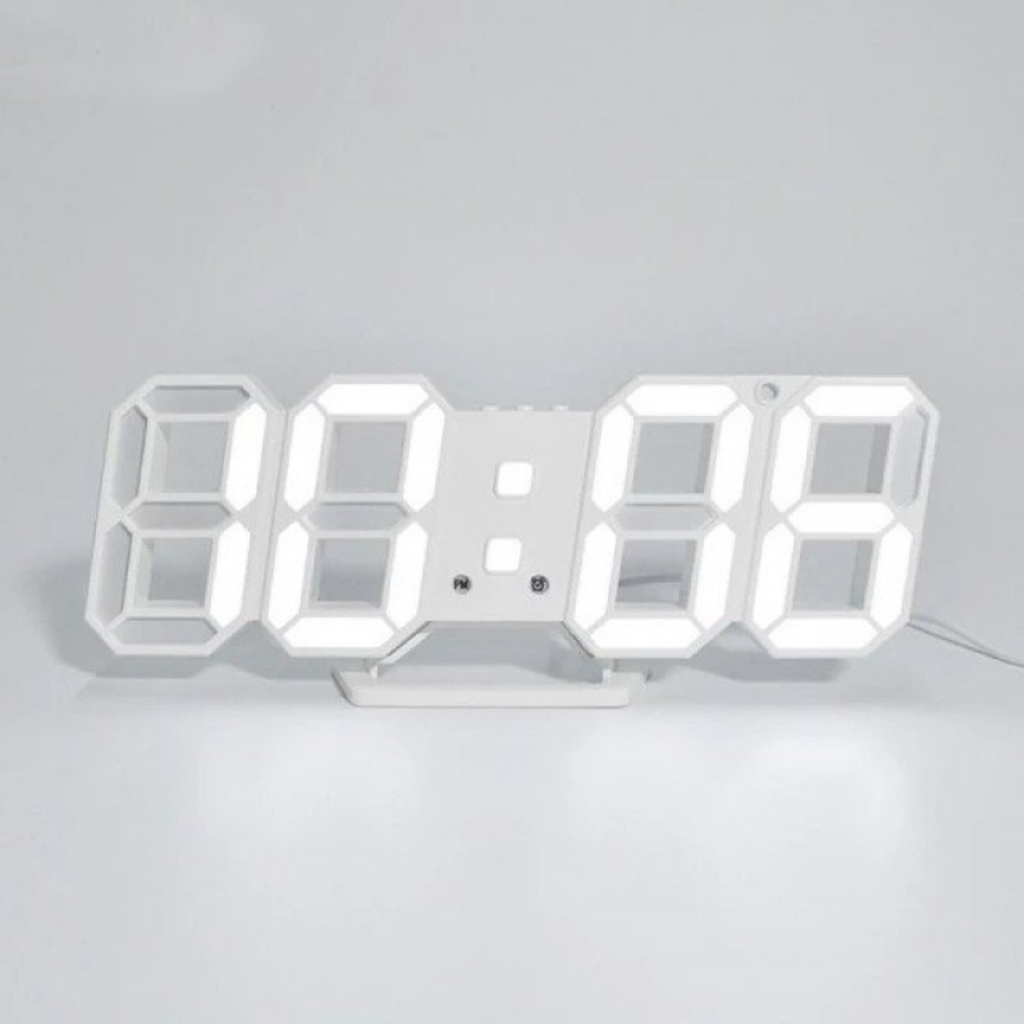3D LED Digital Wall Clock – Alarm Clock with Time, Date & Temperature Display