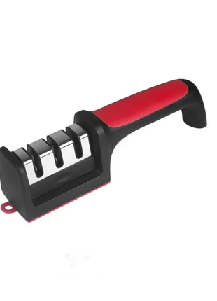 Kitchen 4Segment Knife Sharpener Household Multi-Functional Hand-Held Three-Purpose Black Sharpening Stone