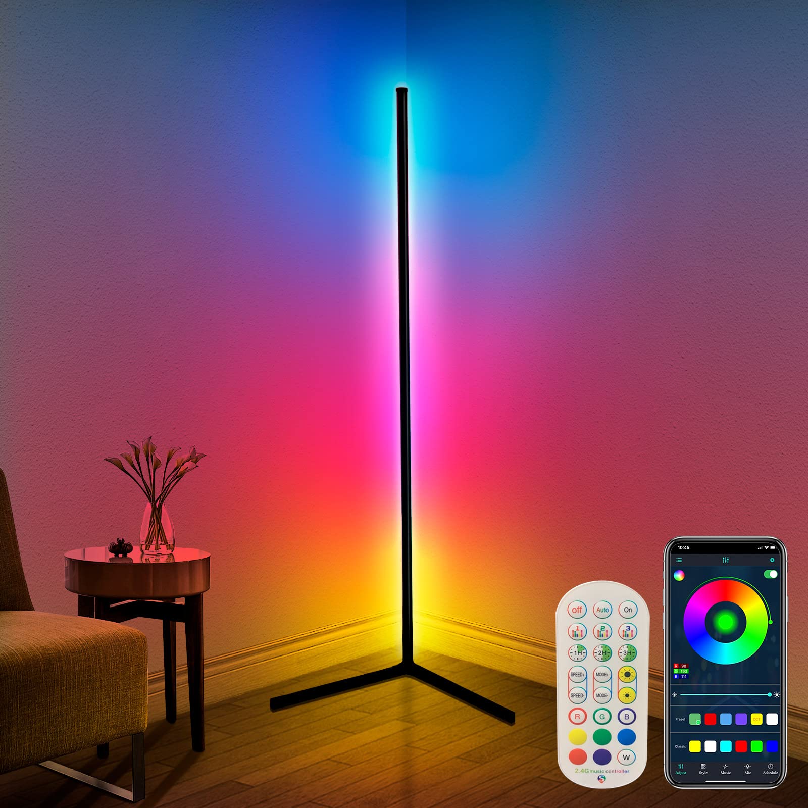 RGB Corner Floor Lamp – Smart Ambient LED Light for Modern Rooms