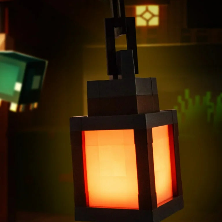 Pixel Style LED Lantern Night Light – 16 Colors Portable Table Lamp for Bedroom, Desk & Festival Decor