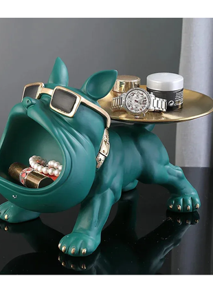 30cm Home Decor Bulldog Figurine Dog Statue Storage Box Animal Ornament Resin Craft Art Sculpture Figurine Home Puppy Sculpture