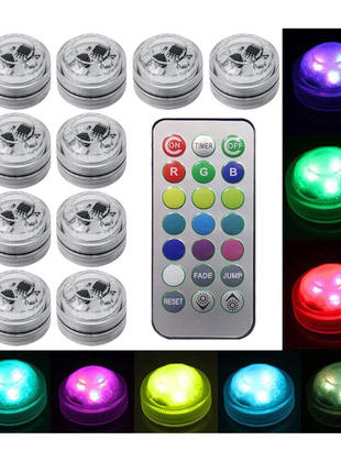 Wireless Adhesive LED Car Interior Ambient Light Remote Control Decor Auto Roof Foot Atmosphere Lamp Bicycle Tail Light