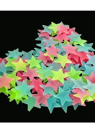 100 Piece Luminous Star Wall Sticker, Suitable for Bedroom, Ceiling, and Wall Decoration, Creating An Exclusive Starry Sky Wall