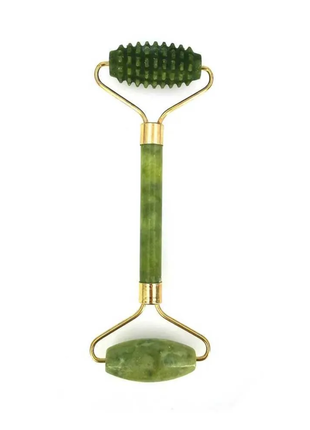 Natural Jade Roller Massager for Face Body Back Foot Massage Roller Facial Liftting Anti-wrinkle Double-end Gua Sha Jade Stone