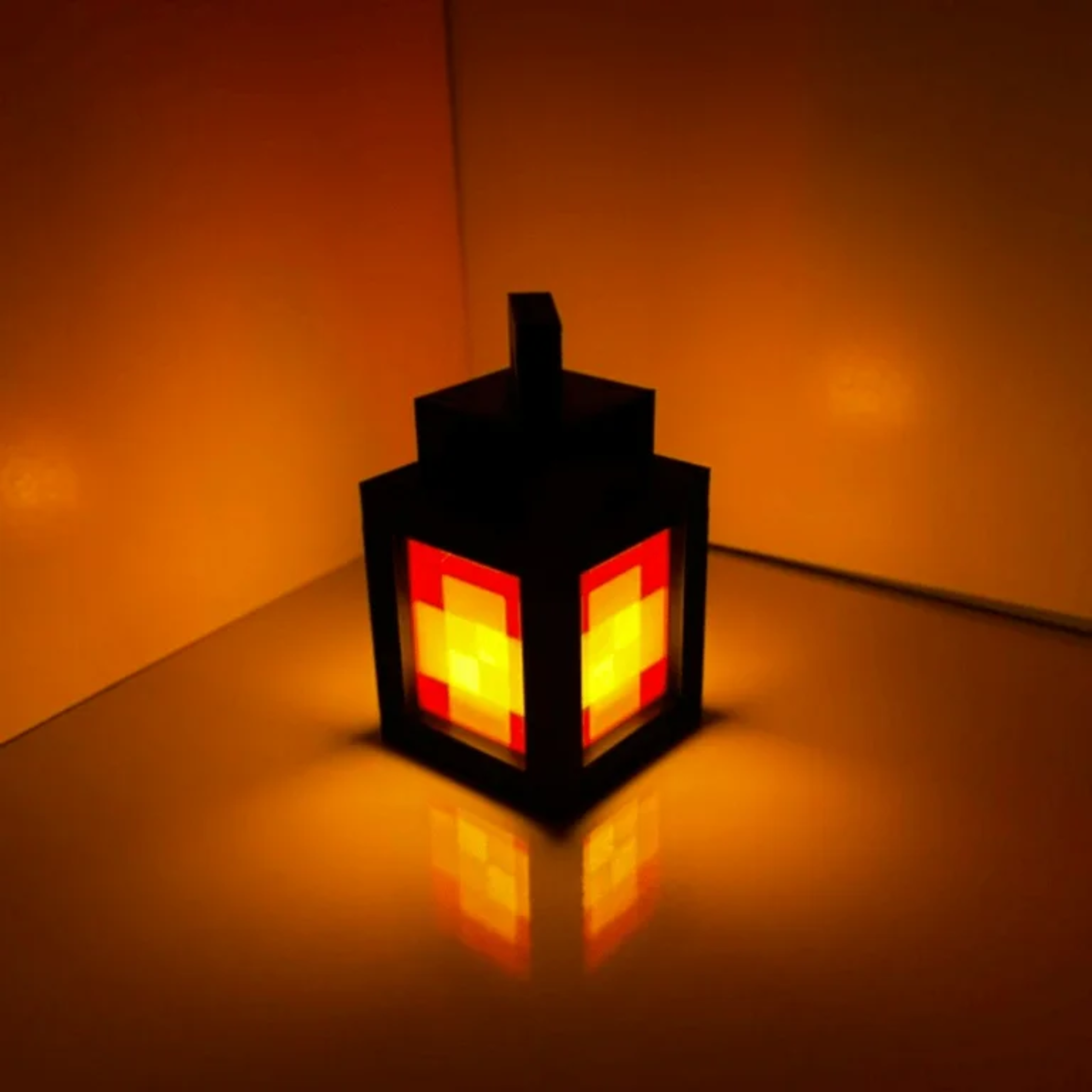 Pixel Style LED Lantern Night Light – 16 Colors Portable Table Lamp for Bedroom, Desk & Festival Decor