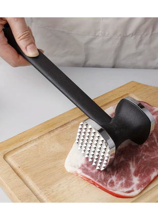 Heavy Duty Kitchen Meat Tenderizer Hammer with Rubber Grip, Stainless Steel Head for Effortless Pounding and Tenderizing