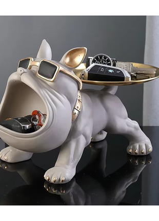 30cm Home Decor Bulldog Figurine Dog Statue Storage Box Animal Ornament Resin Craft Art Sculpture Figurine Home Puppy Sculpture