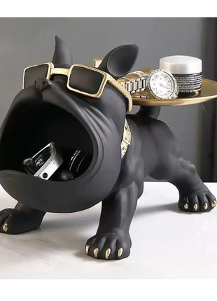 30cm Home Decor Bulldog Figurine Dog Statue Storage Box Animal Ornament Resin Craft Art Sculpture Figurine Home Puppy Sculpture