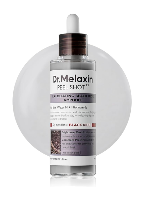 80ml 2-Pack Rice Peeling Ampoule Peel Shot Glow - Soft Exfoliating Scrub, Facial & Body Dead Skin Blackhead Remover All Skin Fri