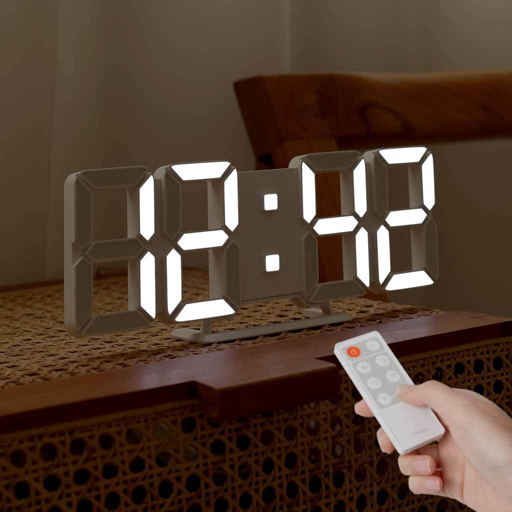 3D LED Digital Wall Clock – Alarm Clock with Time, Date & Temperature Display