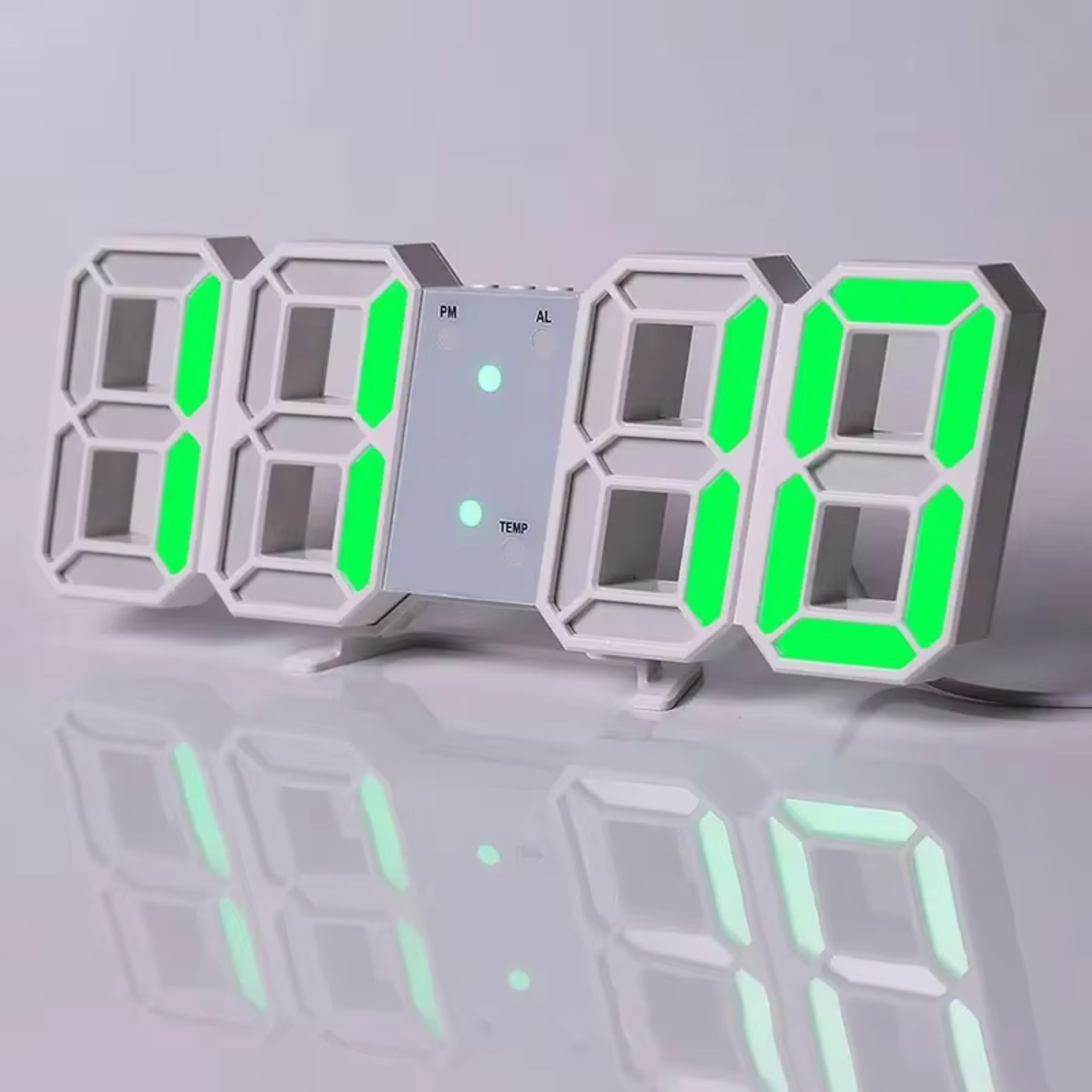 3D LED Digital Wall Clock – Alarm Clock with Time, Date & Temperature Display