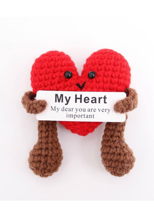 New Positive Energy Potato Hug Pocket Mini Handmade Plush Wool Knitting Doll with Card Funny Christams Gift Home Room Decoration