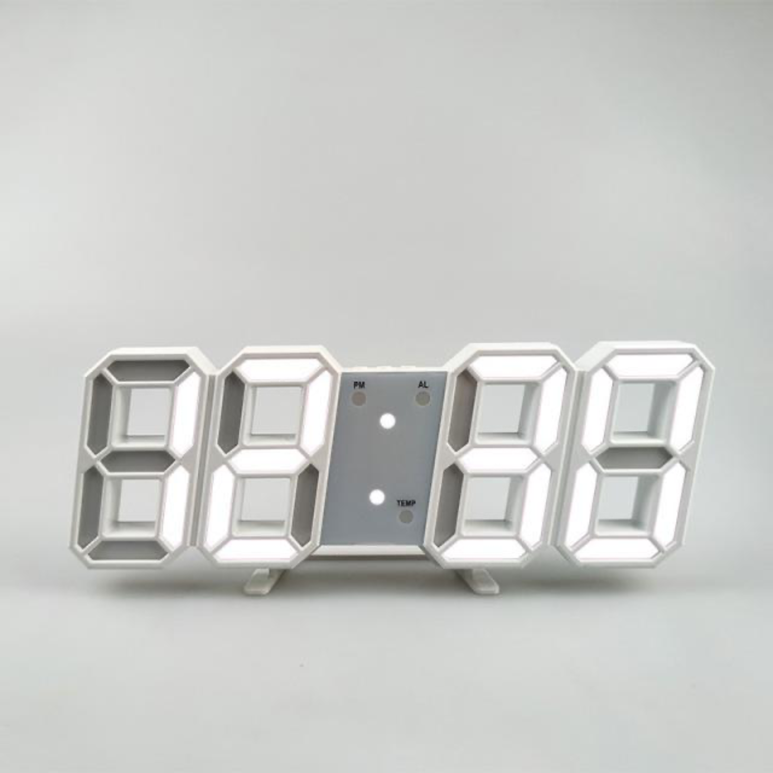 3D LED Digital Wall Clock – Alarm Clock with Time, Date & Temperature Display